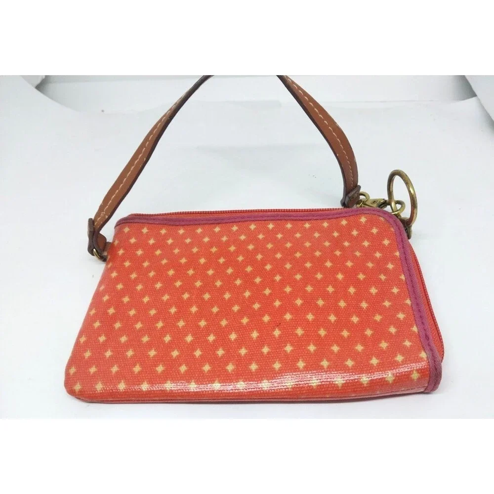 Fossil Clutch Purses for Women Orange Patterned 6.5